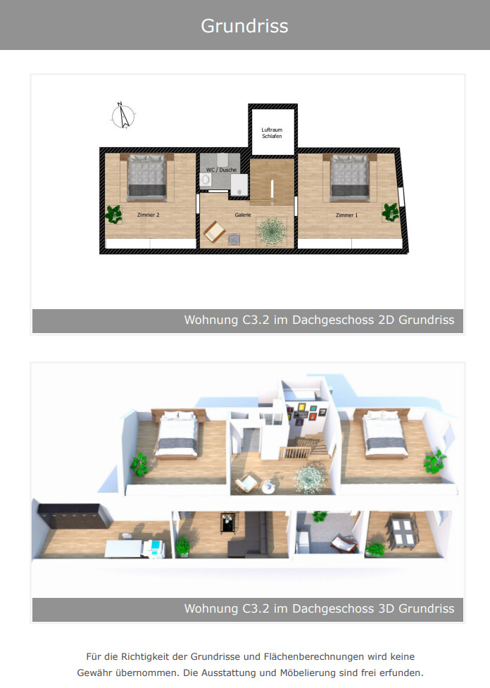 Grundriss Wohnung C3.2. im DG